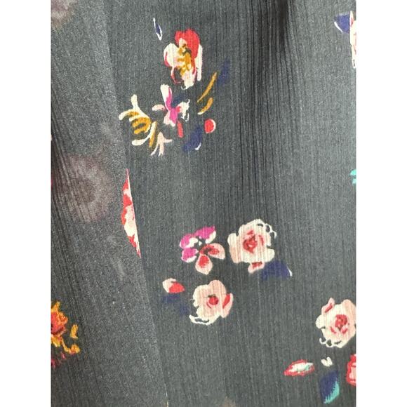 Aerie Boho Black Floral Mini Skirt Sz S Ruffle Hem Feminine Flirty Fairy Grunge - Picture 2 of 8